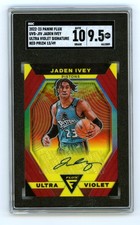 Jaden Ivey 2022-23 Panini Flux Ultra Violet Red Prizm Signed Auto /49 SGC 9.5 10