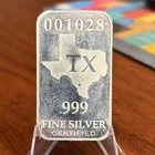 50 State Minimum Texas 1/2 oz 0.999 Fine Silver Bar