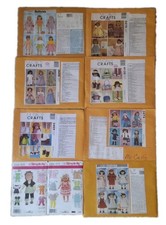 Lot of 9 Sewing Patterns 18" Doll Clothes Butterick, Simplicity, McCall's Crafts