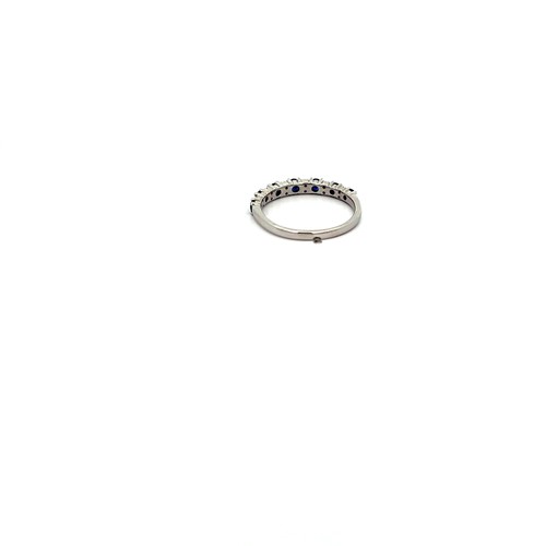 14kt White Gold Diamond & Sapphire Ring - Picture 5 of 5