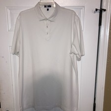 Peter Millar Polo Shirt Men  s XL White Crown Crafted Collar Golf
