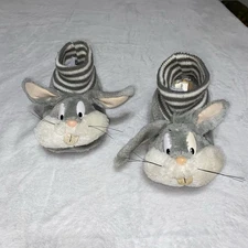 Vintage Space Jam Looney Tunes Bugs Bunny Baby Slippers Size M 7-8 toddler’s 