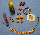 Vintage 15 Piece Lot Bakelite Jewelry Bracelets Rings Earrings Buckles Necklace