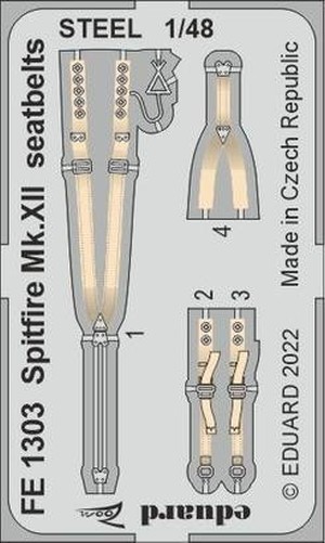 Eduard FE1303 1/48 Spitfire Mk.XII Seatbelts Steel for Airfix