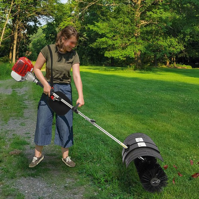#ad 52cc Handheld 2.3HP Gas Power Sweeper Broom Snow Dirt Driveway Walkway Clean $225.72