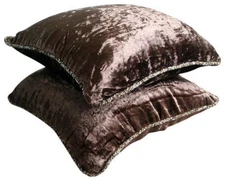 Dark Brown Throw Pillow Cover, 16"x16" Velvet Cushion-Dark Chocolate Shimmer