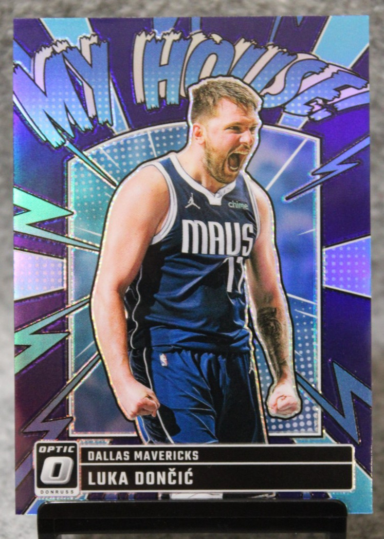 Luka Doncic 2024-25 Donruss Optic My House Purple Prizm Insert #14 Mavs