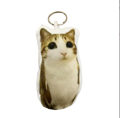 Meowl Plush Voice-Playing Charmm, Cute Cat Keychain with Squeeze Sound