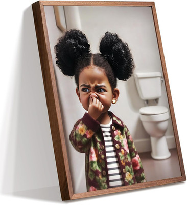 Stank Face Bathroom Art - Funny Black Girl Wall Decor for Toilet, African Americ