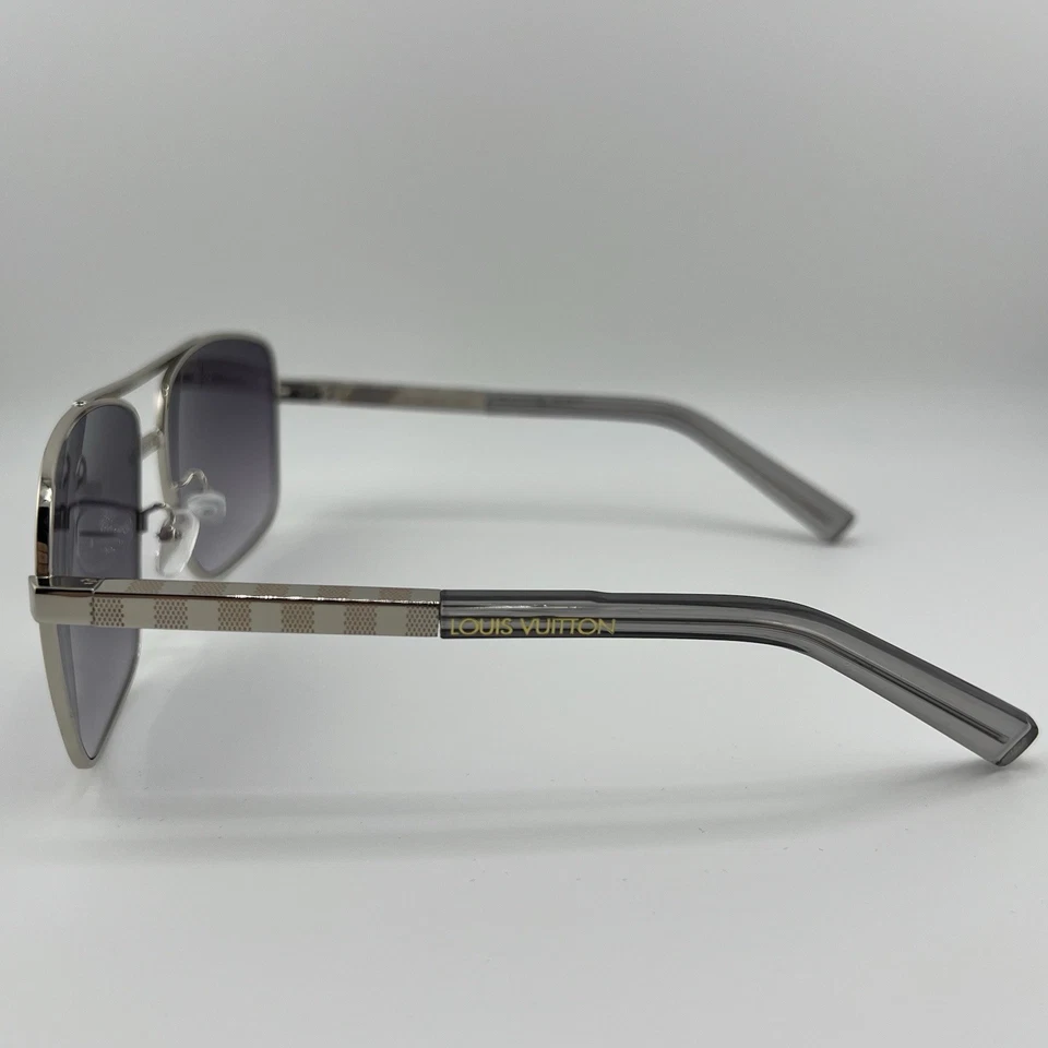 Gafas de sol Louis Vuitton Pilot Attitude Z0259U Damier plateadas usadas auténticas Foto 4 de 4