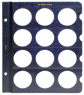 Whitman Blank 40mm Album Page - 6 Slots - Fits American Silver Eagles 2129