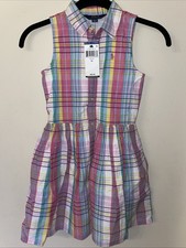 49.99 Polo Ralph Lauren girls 6x New With Tags Button Up Dress With Collar