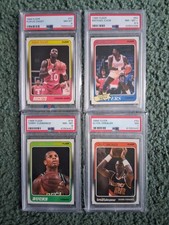 1988-89 FLEER BASKETBALL LOT-CAGE, SHORT, CUMMINGS, DREXLER, PSA 7, 8, 8.5