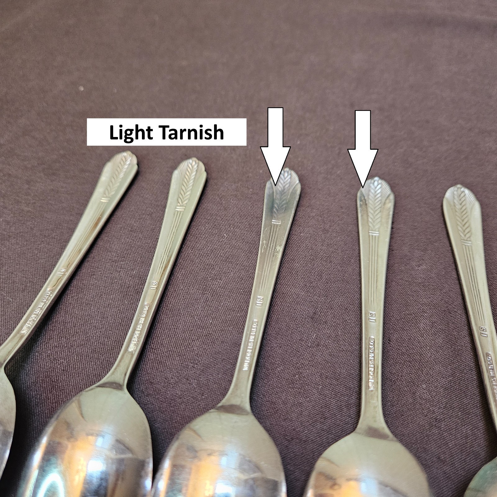 WM Rogers IS 1939 ALLURE Wheat Silverplate Flatware 6” Teaspoons Lot of 6