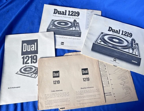 Dual 1219 Turntable Vintage Operation and specification, technical manuals.