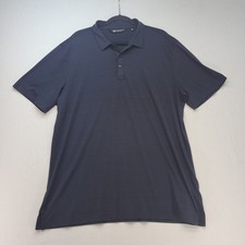 TravisMathew Polo Shirt Mens 2XL Navy Blue Performance Micro Stripe