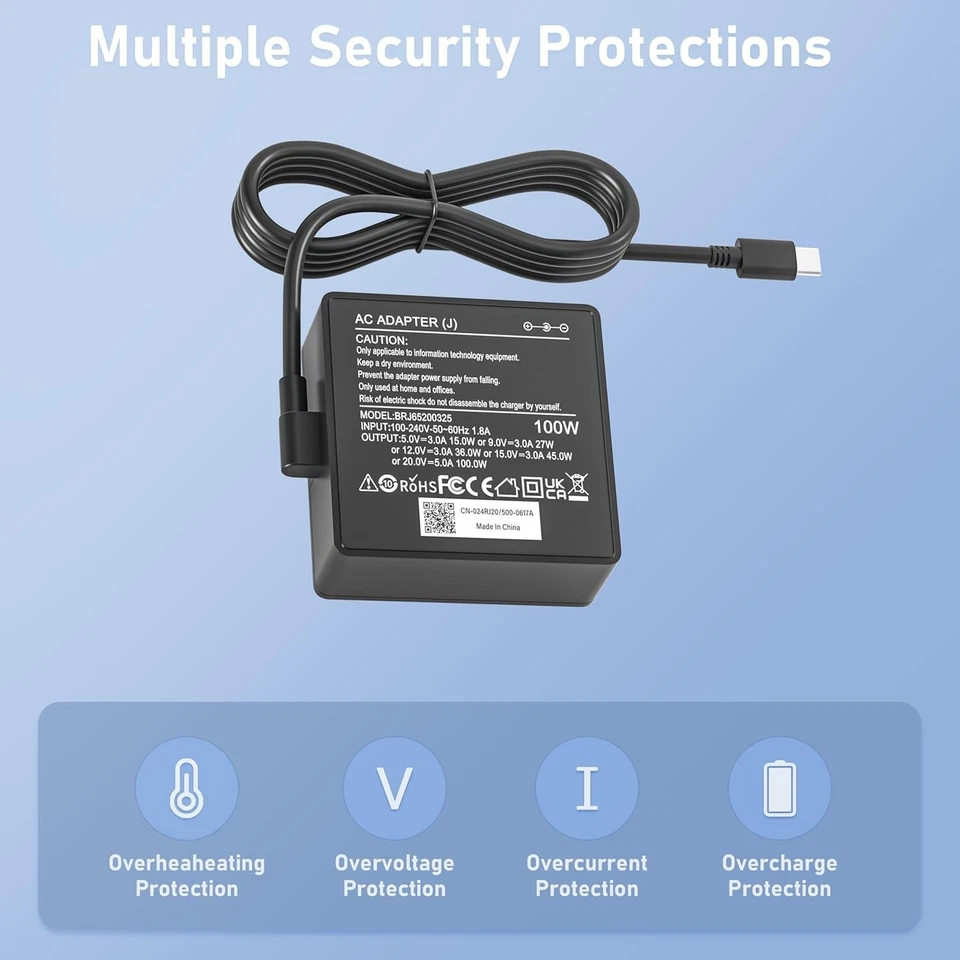 Cargador USB C 100W 65W para Asus ROG Ally X Z1 Ally Dock ROG Flow X13 Z13 GV301 Foto 4 de 4