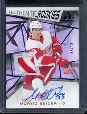 2021-22 MORITZ SEIDER /10 ROOKIE PATCH AUTO RC SP GAME USED HOCKEY NHL RED WINGS