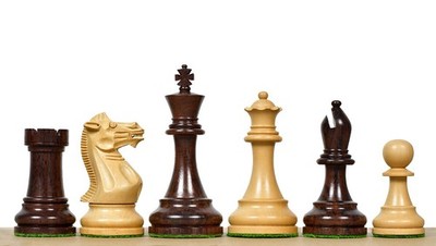 Prestige Staunton Weighted Chess Pieces, Anjan & Box Wood, 4.0  King   Elegant