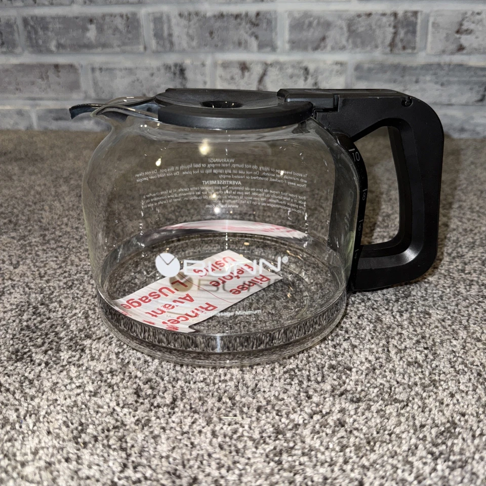 Bunn NHS Replacement 10 Cup Glass Coffee Carafe Black Lid, Handle - Image 2 of 4