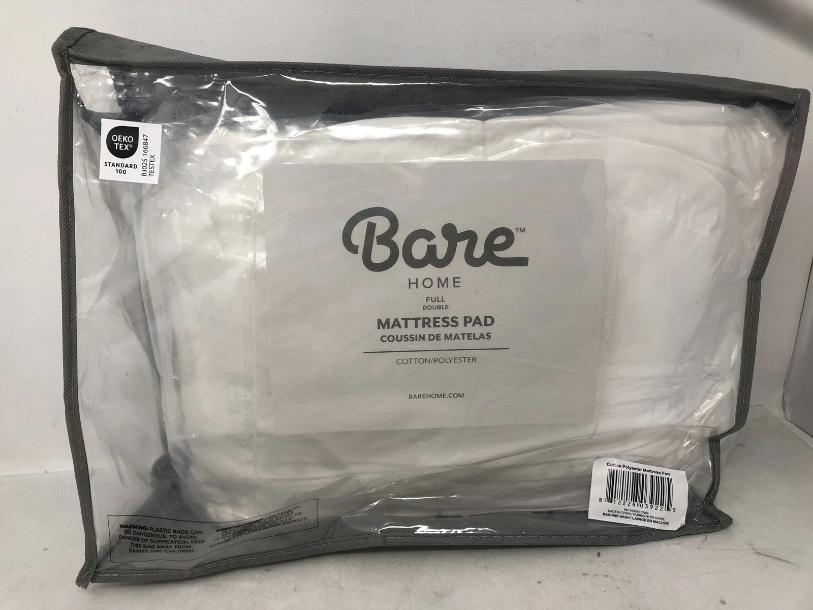 Bare Home Fill Mattress Pad 8" to 21" Deep Pocket Soft Mattress Pad Full,White