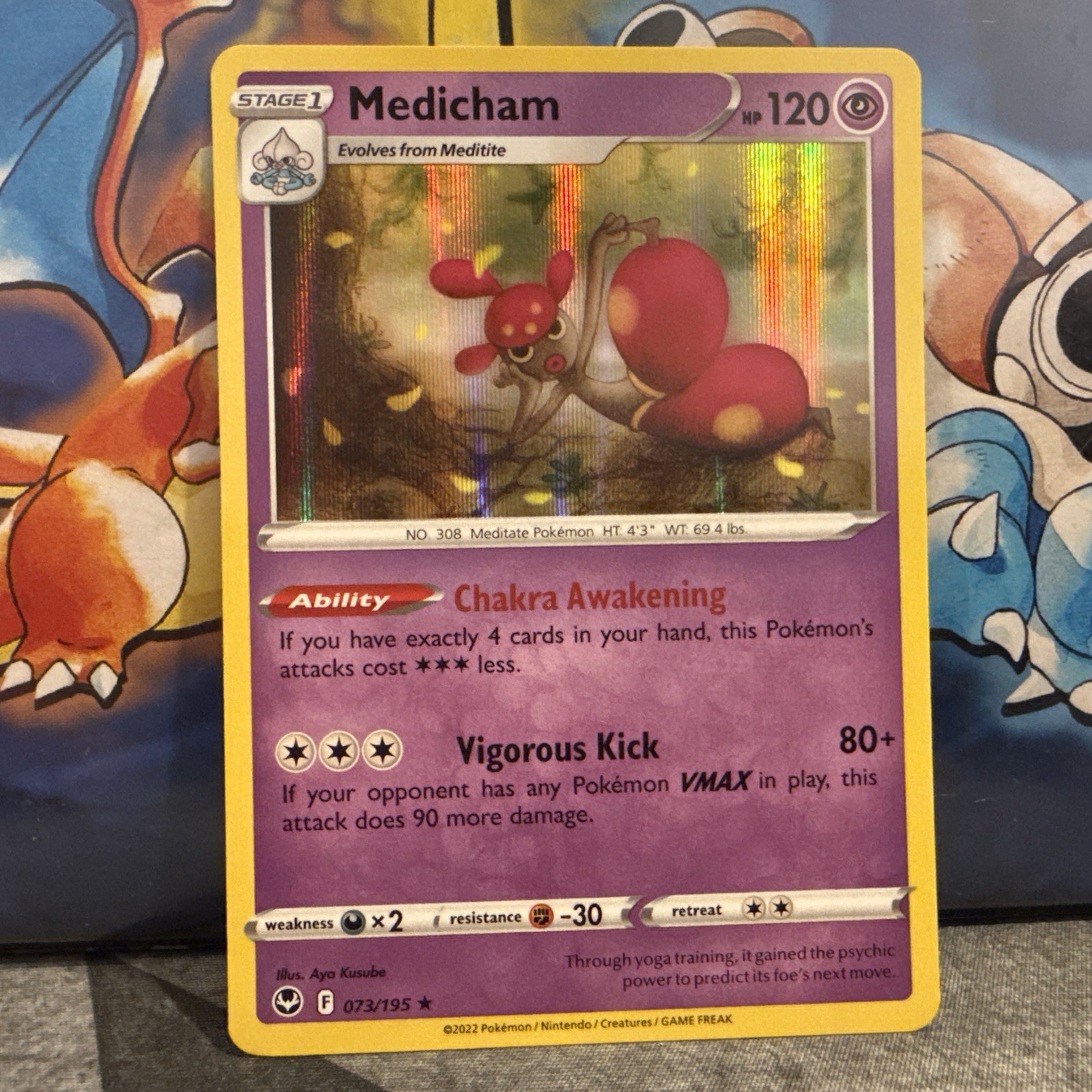 Pokémon TCG Medicham 073/195 Silver Tempest Holo Rare Psychic Unlimited Fresh
