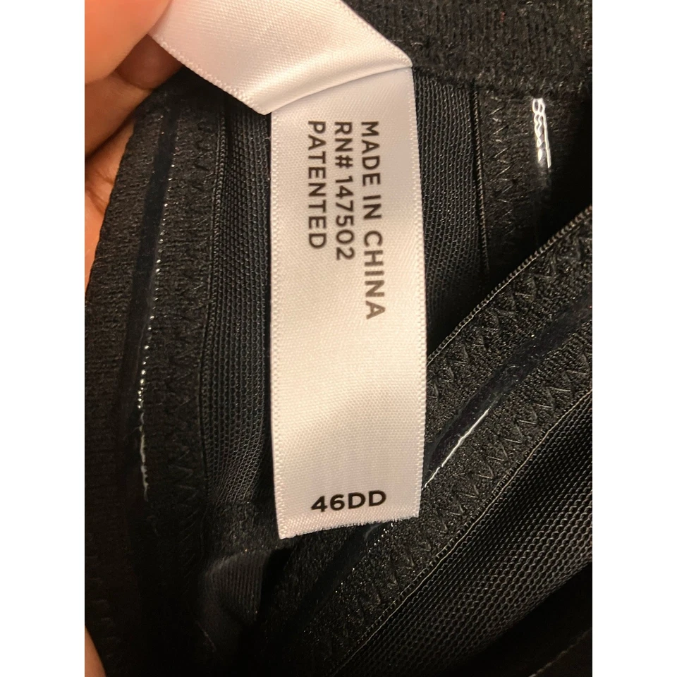 Ashley Stewart 46 DD Bra Black, Underwire, Padding, Adjustable, Hook/Loop - Image 4 of 4