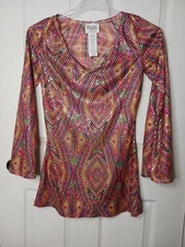 California Costume Collections Disco 70s Sparkle Dress Women Small Petite  Holid