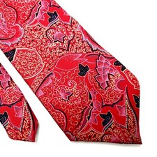 Stafford Silk Tie Red Paisley Print
