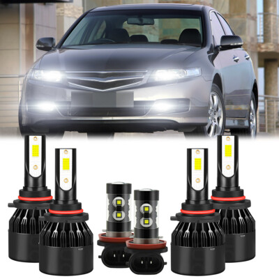 6000K For Honda Accord 2006-2012 Combo 6x LED Headlight + Fog Light Bulbs Kit C9