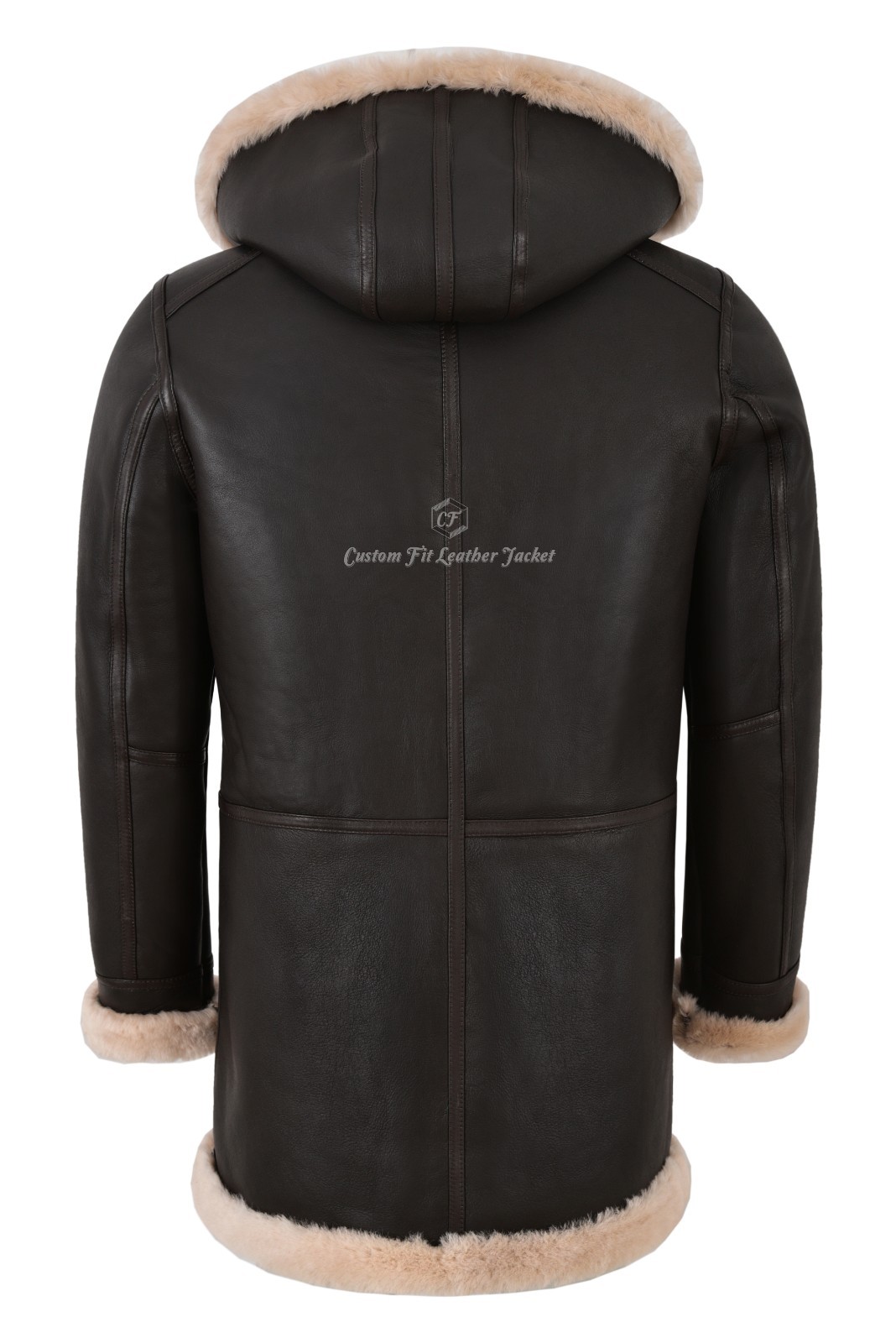 ALTRA Cappotto borsone uomo pelle di pecora marrone beige pelliccia con cappuccio 100% shearling ivar