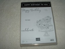 Stampin' Up Happy Birthday To You 5 Piece Rubber Cling Stamp Set NEW