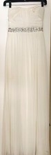 Prom, Wedding, Cocktail, Full-length Strapless Dress, Ivory, Size 1