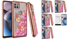For Motorola Moto One 5G Ace XT2113 2021 Liquid Case Cover Tempered Glass
