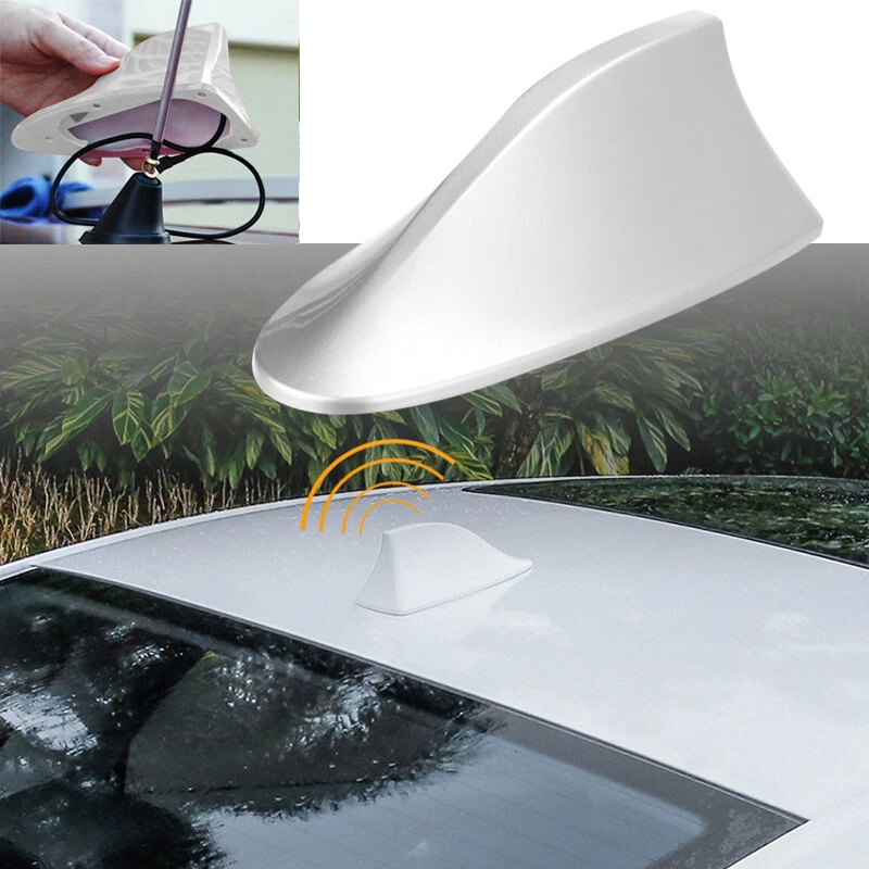 1* Silver Shark Fin Roof Antenna Car AUTO Aerial FM/AM Radio Signal Universal - Image 2 of 4