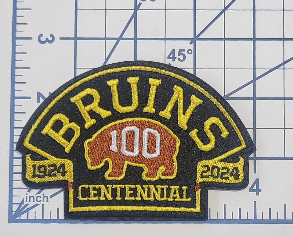 Boston Bruins 100 Year 3-7/8" Iron On Embroidered Patch ~Free Tracking!