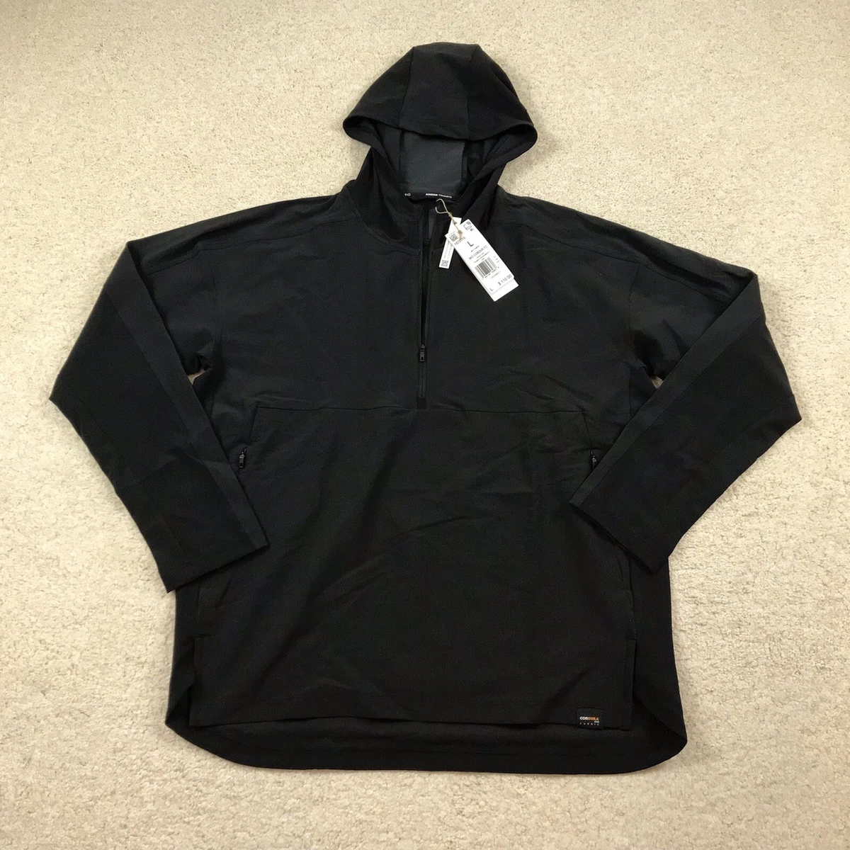 Adidas Training Cordura Mens Large 1/2 Zip Pullover Jacket New HD3519 Black