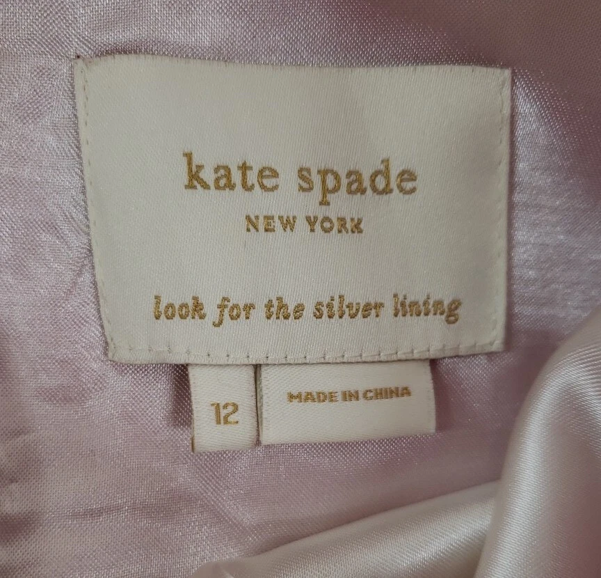 Abito Kate Spade Jillian fiocco seta classico sera scollo a scoop taglia 12