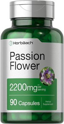 Horbaach Passion Flower Extract 2200Mg Non-Gmo & Gluten Free Supplement 90 Count