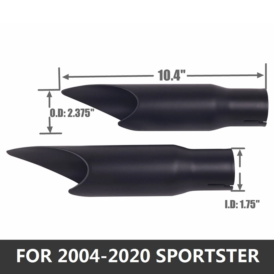 Black Shorty GP Slip On Exhaust 2004-2022 For Harley Davidson Sportster 883 - Image 2 of 4