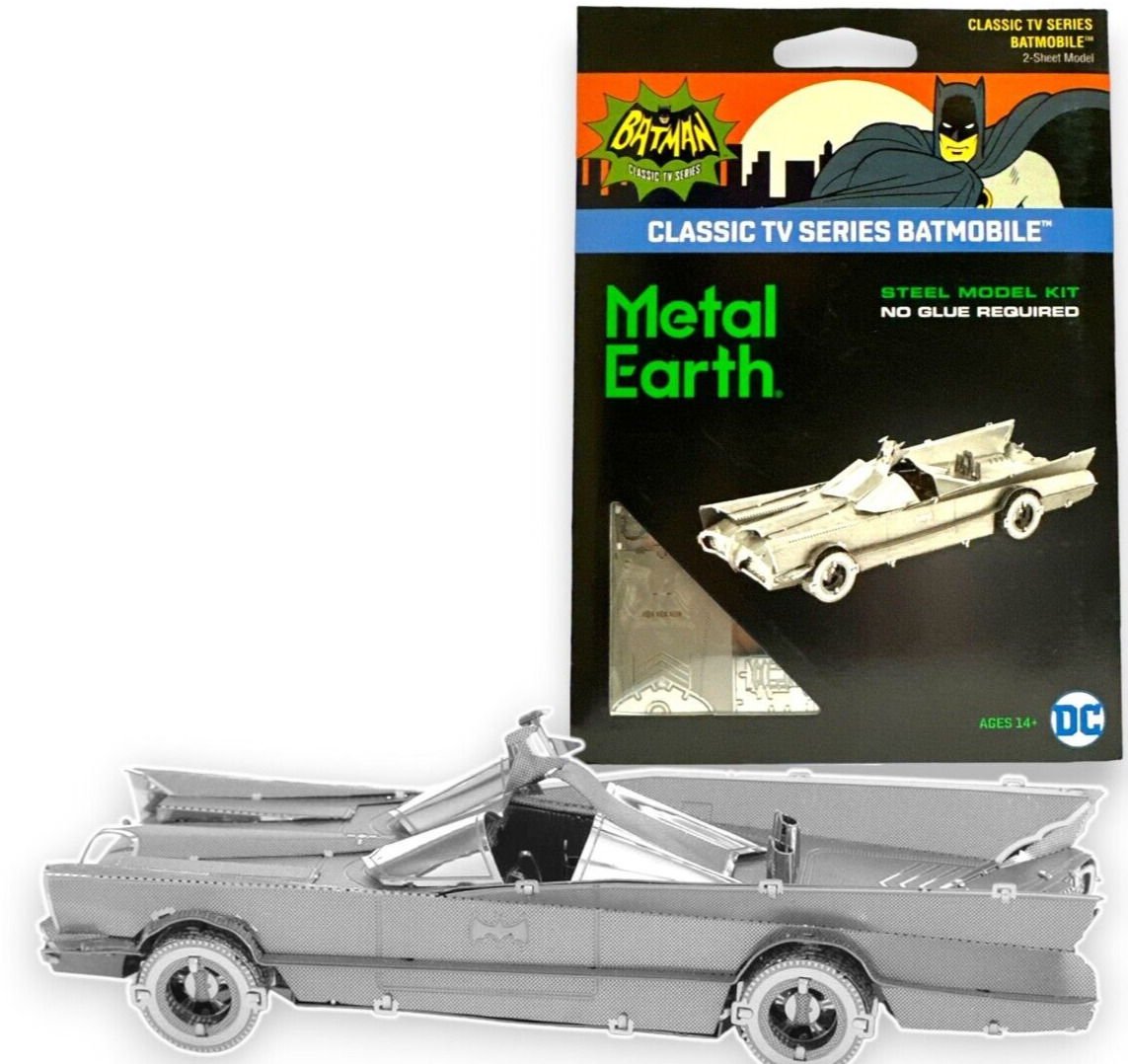 Batman's Batmobile 3D Laser Cut Steel Model Kit Fascinations Metal Earth (NEW)