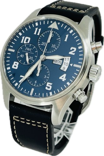 Discount IWC Pilot Watch Chronograph Petit Prince IW377706 Watch Excellent A2539 - 第 1/10 張圖片