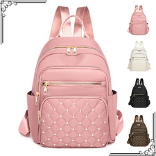 Womens Pink Backpack Handbag Fashionable Office Casual Travel Knapsack Bag