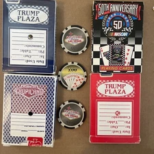 Vintage Casino/Nascar  Playing Cards And Poker Chips Tropicana Trump