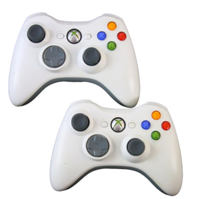 2x St. Original Microsoft Xbox 360 Controller Gamepad Weiß Kabellos Wireless