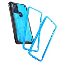 For Motorola Moto G Play 2023 Case Full Body Cover with Screen Kickstand Blue