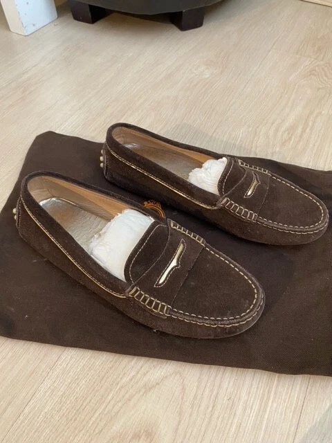 TOD’S Scarpe da guida Tod's Gommino marroni pelle scamosciata taglia 37 con sacchetto antipolvere UK 4