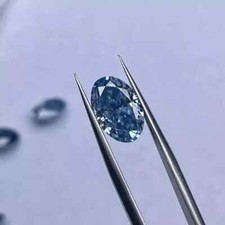 0.50 CT Certified Natural Oval Cut Blue Diamond D Grade VVS1  1 Free Gift