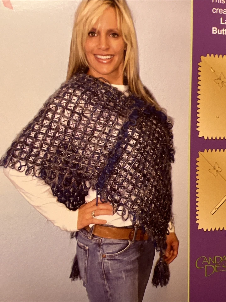 Lion Brand Yarns The Butterfly Loom Pattern Booklet Moonlight Mohair Poncho - Image 2 of 4