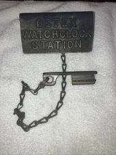 Vintage Original DETEX Watchclock Station with Key Watchmans Security Station
